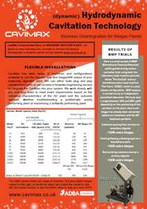 CaviMaximise your biogas plants potential - Datasheet