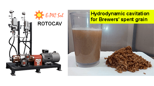 Hydrodynamic cavitation for Brewers' spent grain